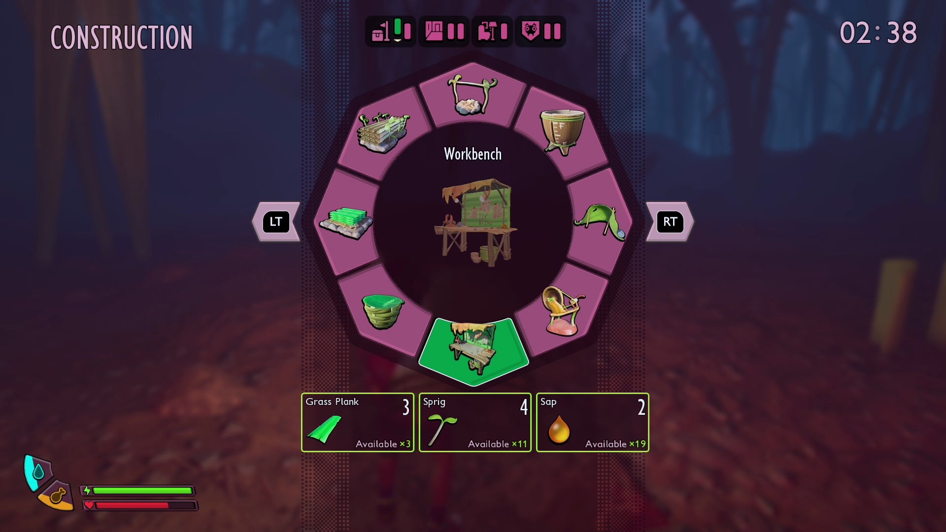 Crafting a workbench in Grounded 2. - 8