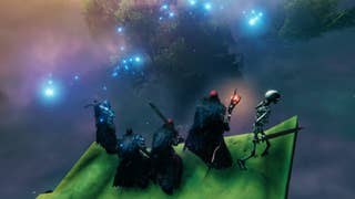 Group picture of a full party in Valheim Mistlands