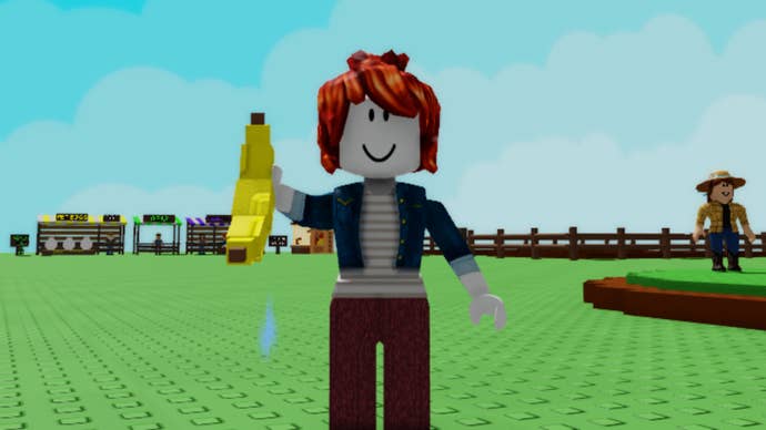grow a garden player holding banana