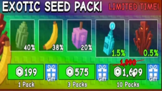 The premium seed pack in Grow a Garden