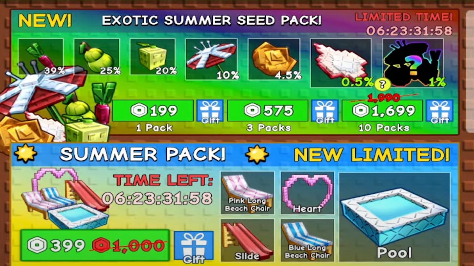 The summer seed pack in Grow a Garden - 4