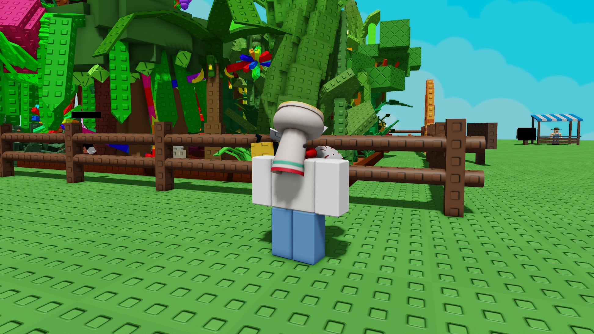 A player standing in front of an overgrown garden plot in Grow a Garden. - 1