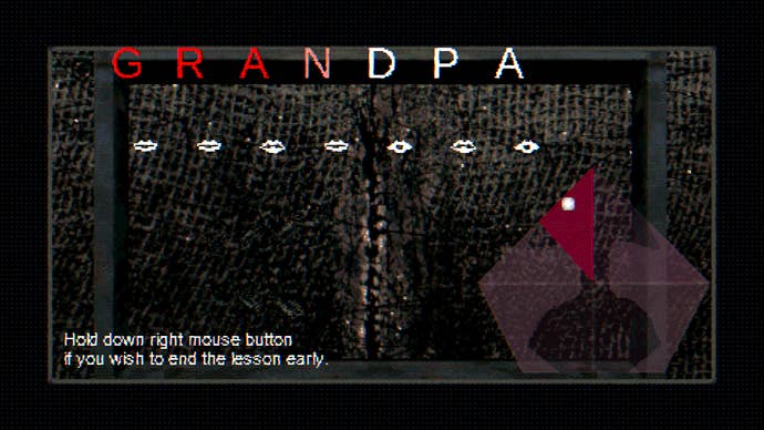 Caring for a grandpa-like entity in a Growing My Grandpa! screenshot.