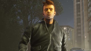 Claude Speed in leather jacket walking down dark street at night in GTA 3