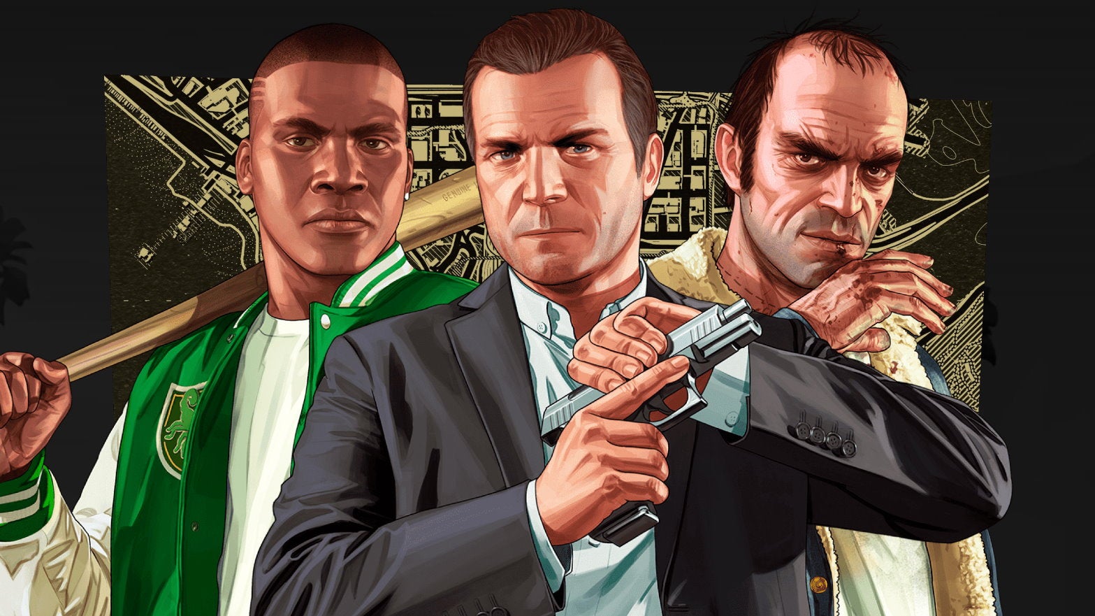 The three main protagonists from Grand Theft Auto 5 - 1