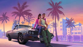 GTA 6's main characters leaning against a car.