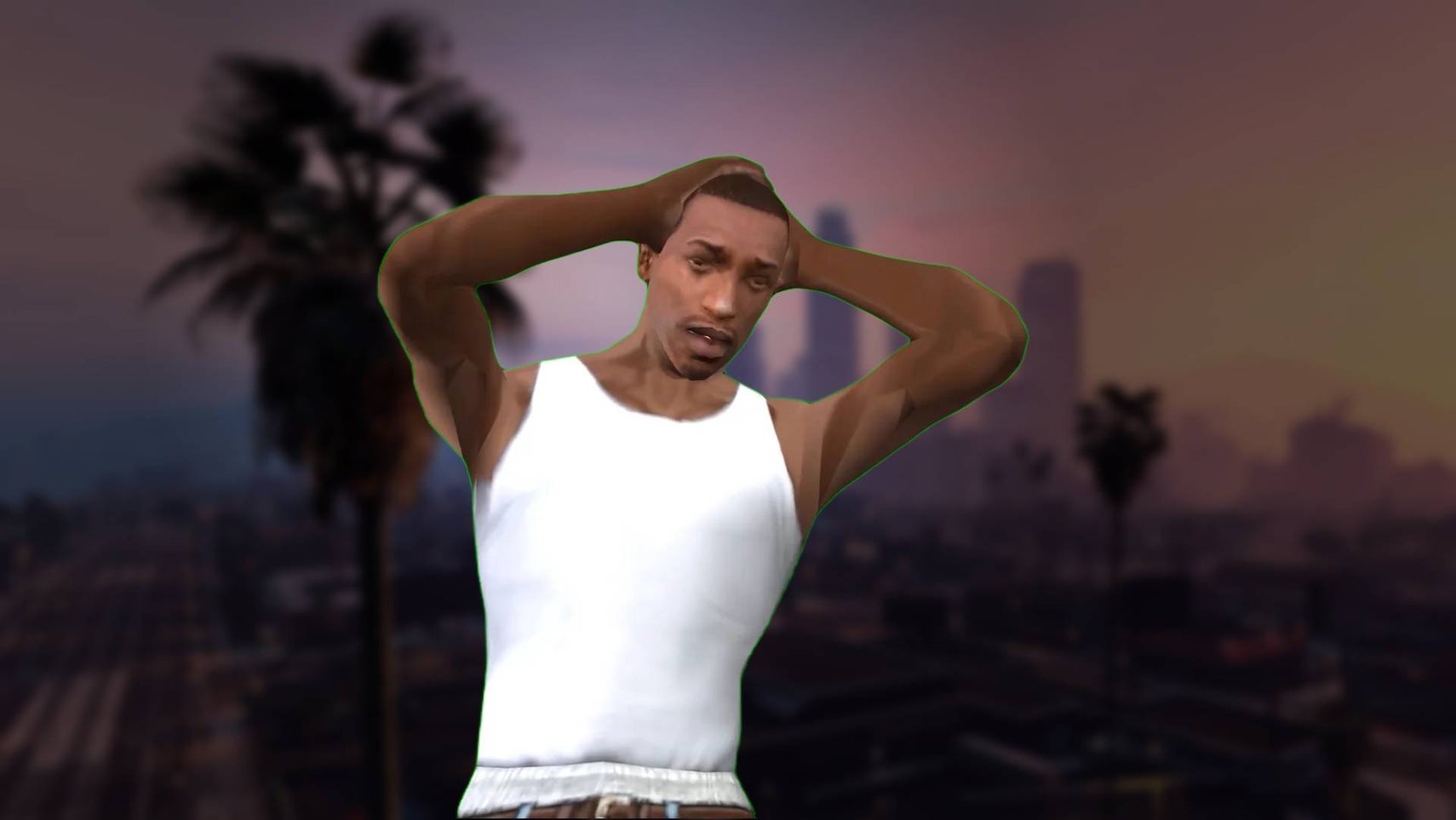 CJ from GTA: San Andreas looking devastated about GTA 6's delay. - 1
