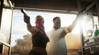 GTA 6's main characters robbing a store.