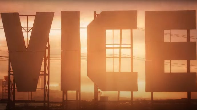 A sign saying VIce in the GTA 6 trailer.