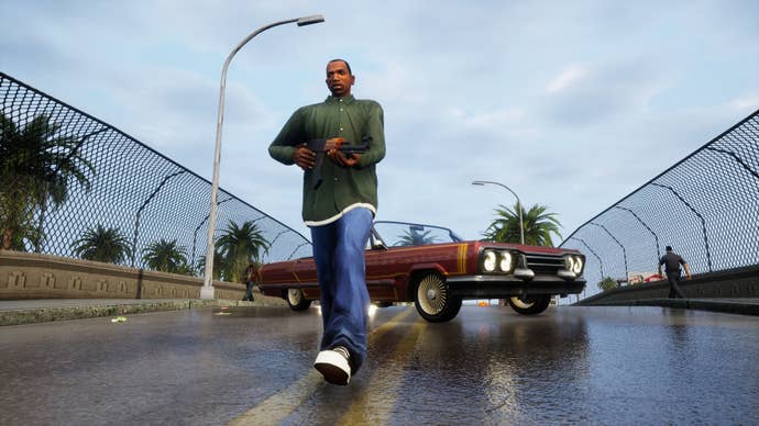 CJ in GTA: San Andreas Definitive Edition.