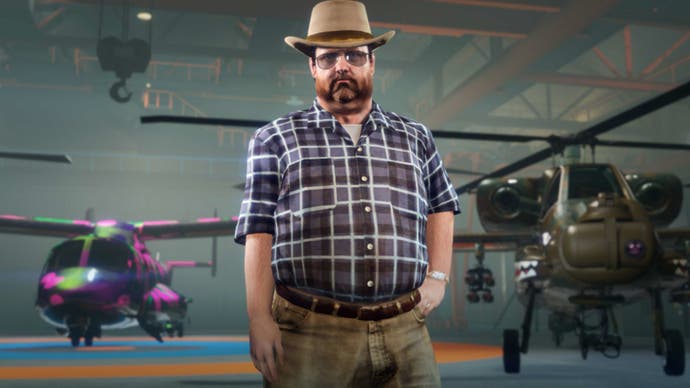 gta online Rooster inside helicopter hanger