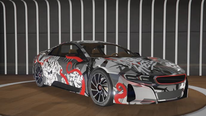 gta online Ubermacht Niobe in the Beast 76 livery luxury autos showroom