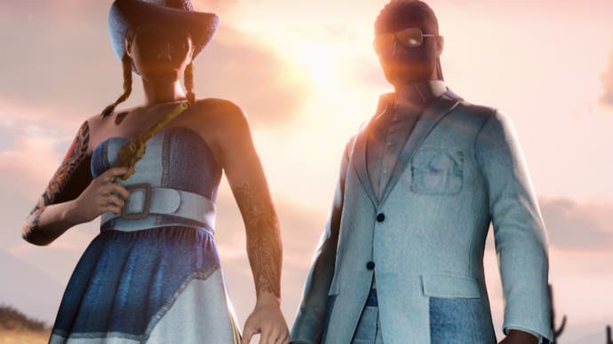 gta online blue two toned denim outfit range
