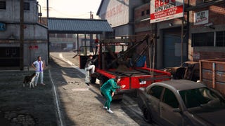 A car being stolen in GTA Online.