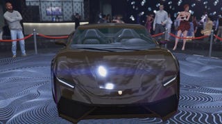gta online dark purple pegassi reaper on diamond casino podium front view