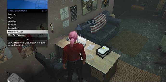 gta online interaction menu motorcycle club option