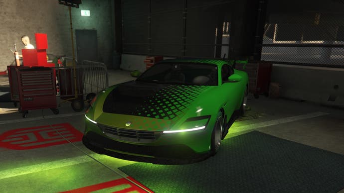 gta online neon green grotti itali gto stinger tt
