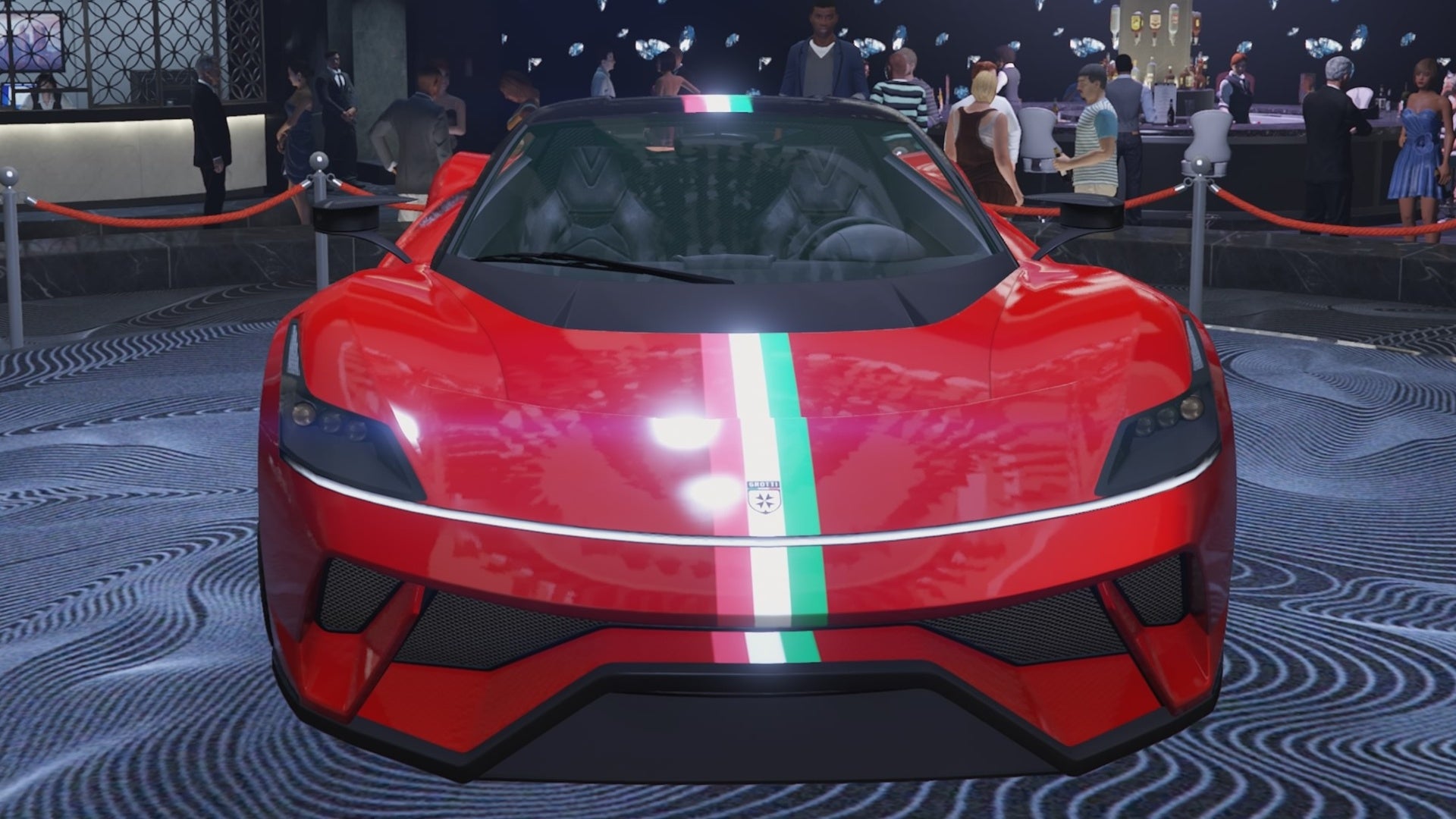 GTA Online Podium Vehicle For 17th July Including How To Use The Lucky Gta Online Red Grotti Furia Diamond Casino Podium Front View 