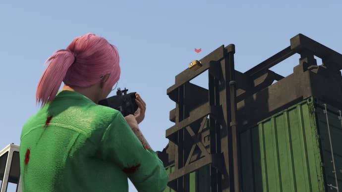 gta online the fine art file shooting lock on shipping container