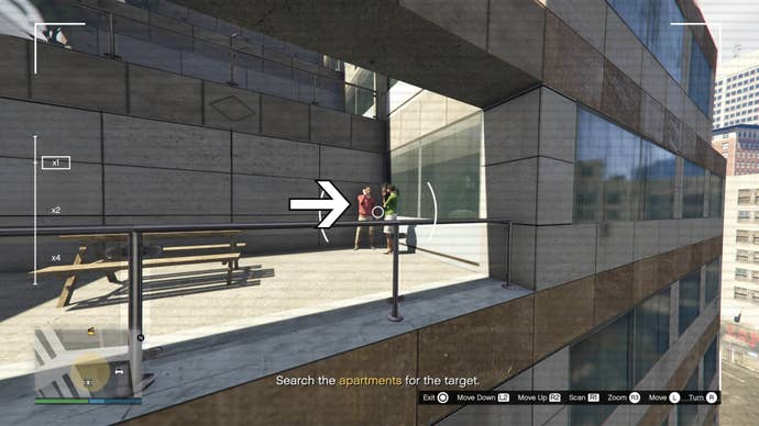 gta online the fine art file surveillance target on balcony
