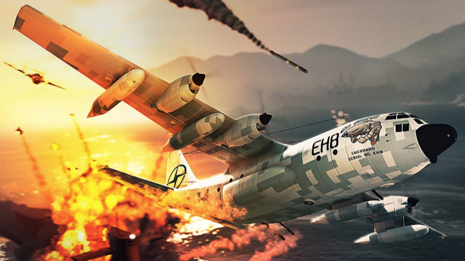 gta online the titan job plane crash art