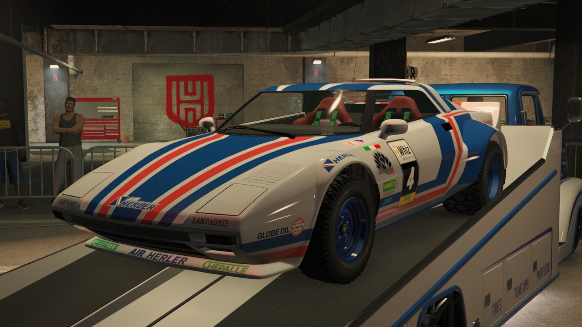 gta online white blue and red Lampadati Tropos Rallye LS car meet slam van