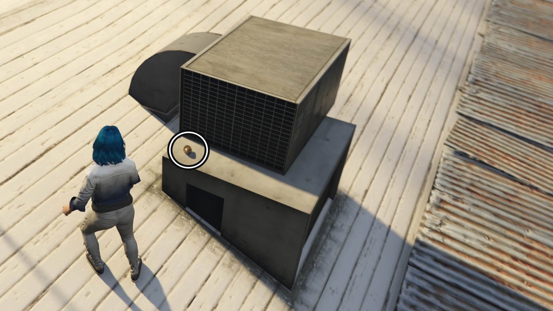 gta online yuanbao nineteen location on roof beside sandy shores barber shop