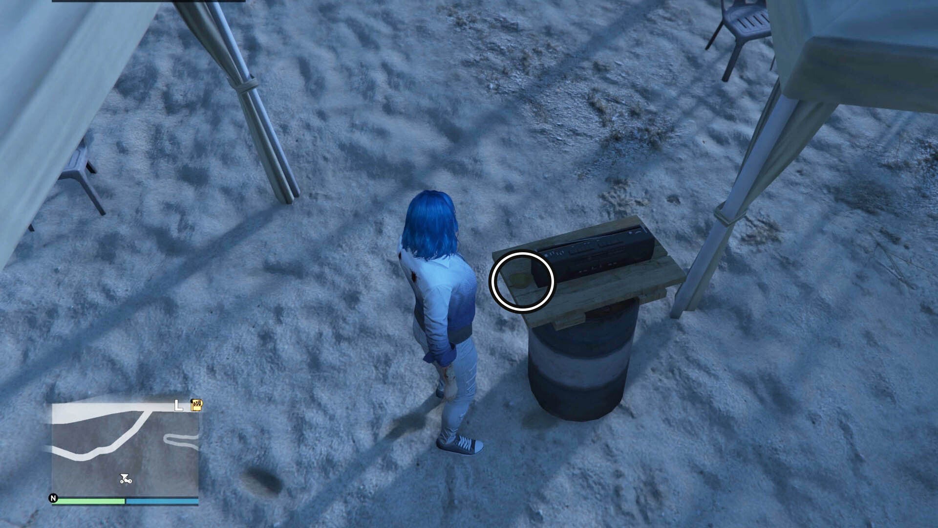 gta online yuanbao thirty location by radio on beach