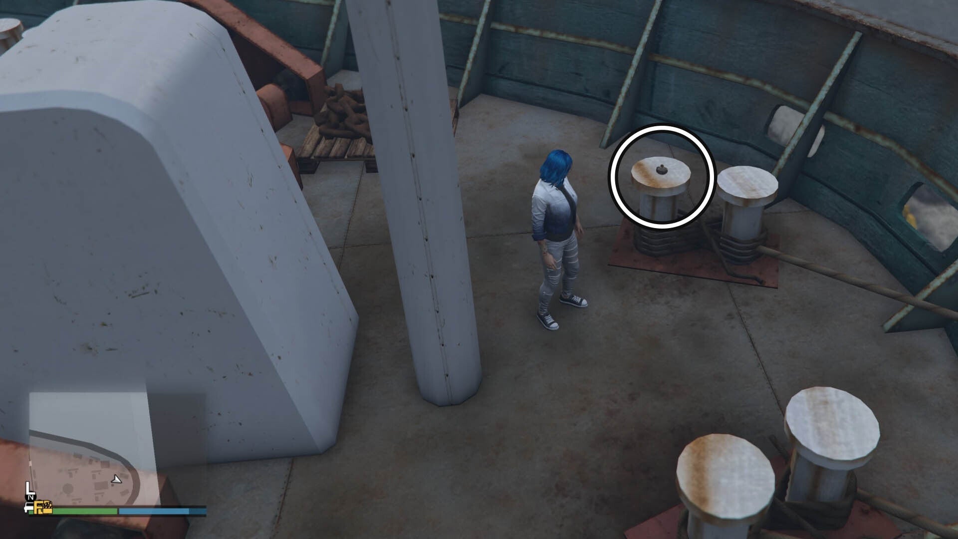 gta online yuanbao twenty seven location on stump on ship at terminal