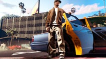 GTA Plus, official Rockstar image of a person standing outside an open door of a Taxi