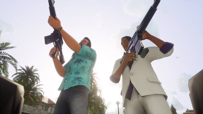 Tommy Vercetti and Lance Vance in the GTA Trilogy Definitive Edition.