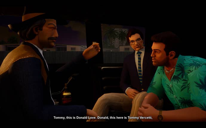 Burt Reynolds in Grand Theft Auto: Vice City lives inside a limousine.