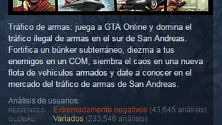 Los análisis recientes de GTA 5 en Steam son "extremadamente negativos"