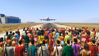 Can over 100 NPCs stop a speeding plane in GTA 5? Let's find out