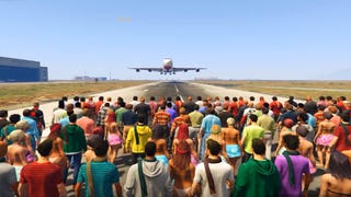 Can over 100 NPCs stop a speeding plane in GTA 5? Let's find out