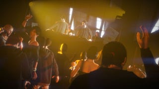 A nightclub lit up in yellow in GTA Online