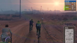 Players cycling together in Grand Theft Auto V's GTBike V mod.