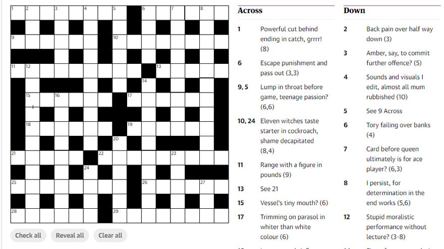 The Guardian Cryptic Crossword No 29,269