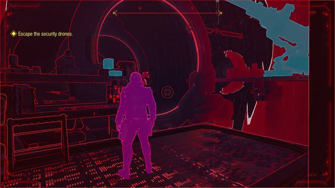 Lady Hellbender's palace with the visor scanner visuals in Guardians of the Galaxy