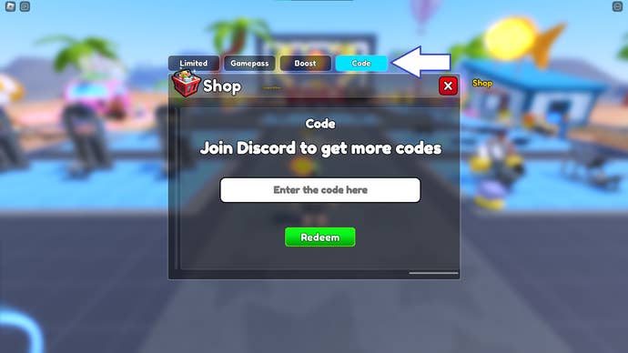 A screenshot from Gym Star Simulator in Roblox showing the game’s codes page.