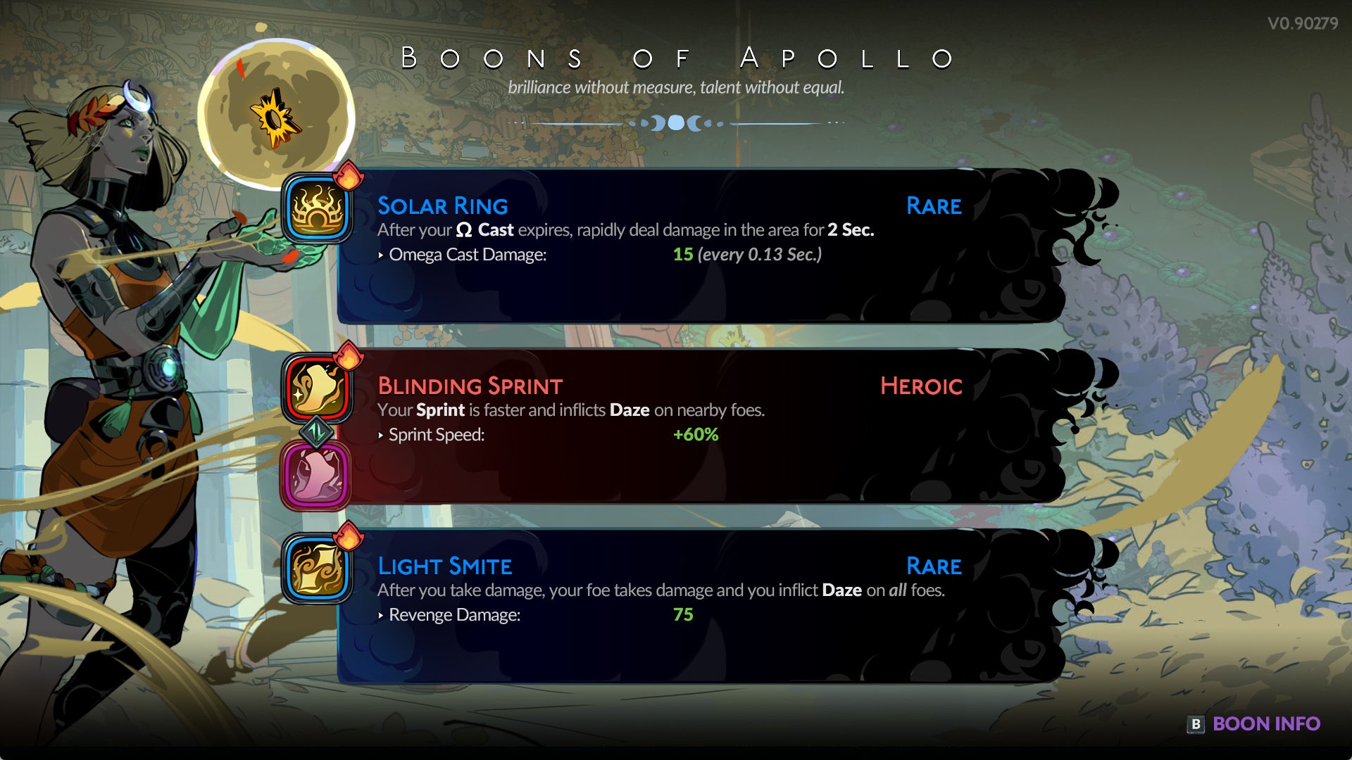 Hades 2 screenshot of Apollo Boons. - 4