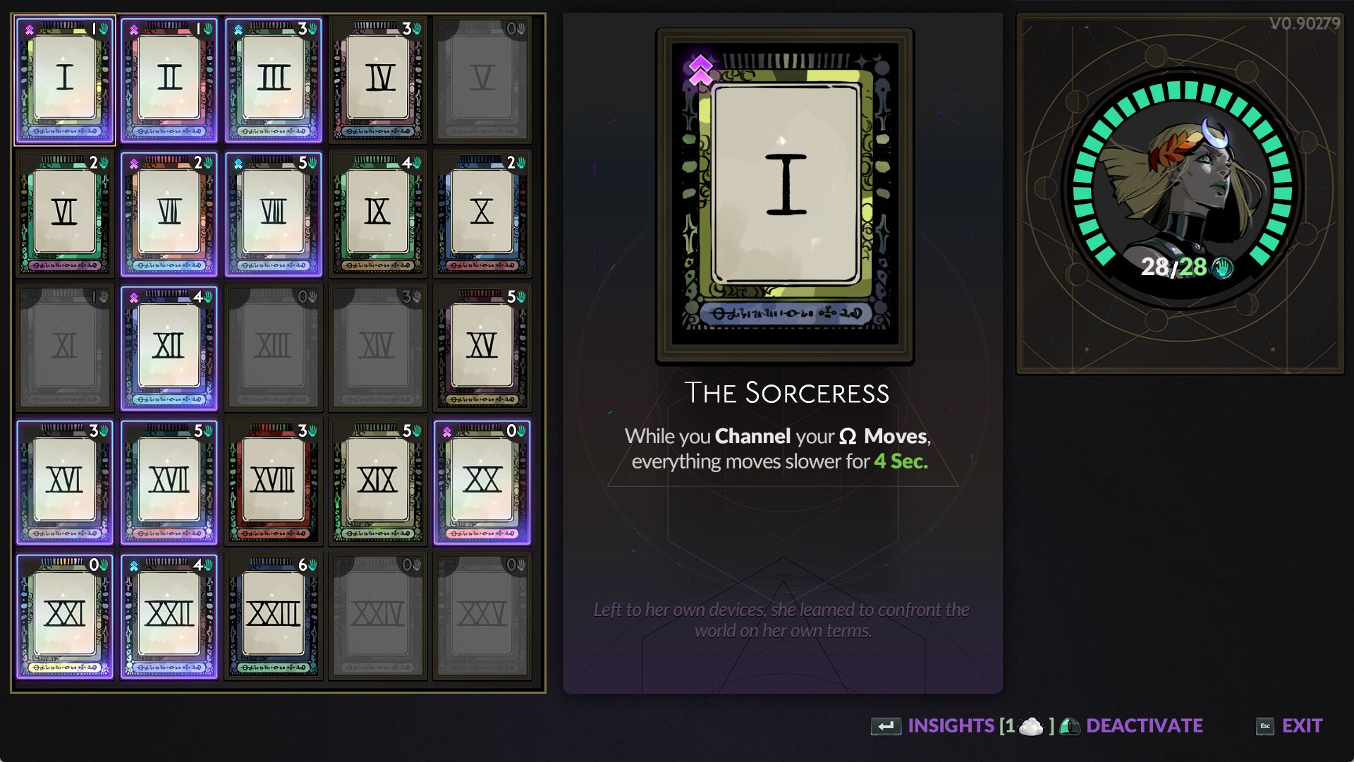 Screenshot of Arcana Cards in Hades 2. - 1