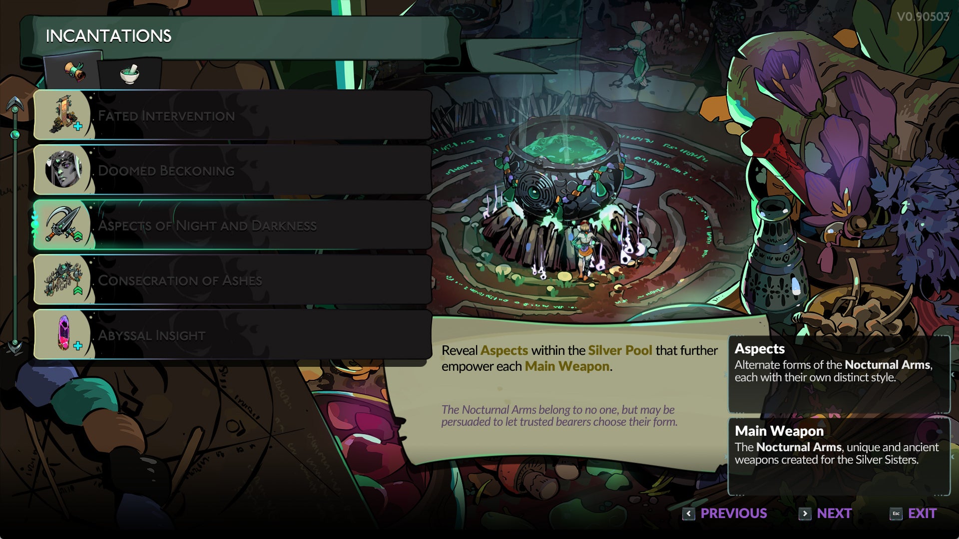 Hades 2 screenshot of the Aspect Incantation. - 4