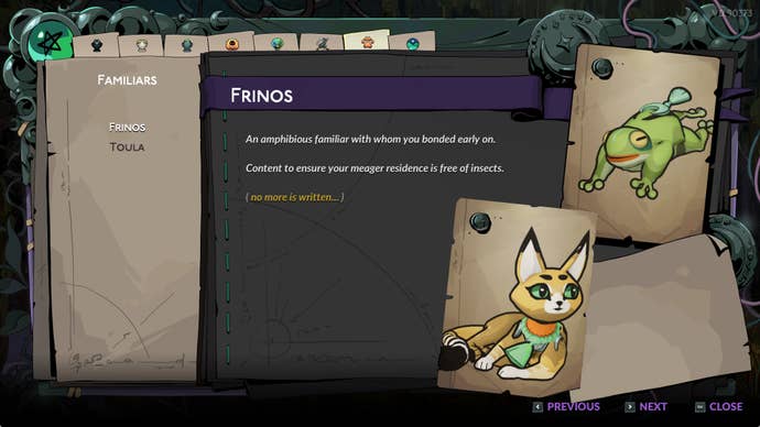 Animal Familiars in Hades 2.