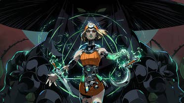 Hades 2 key art showing Melinoe performing some kind of witchcraft in front of Hecate.