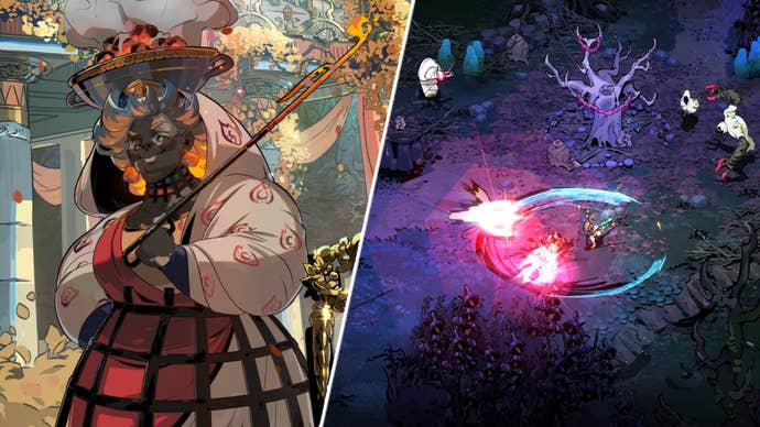 Hestia in Hades 2 alongside Melinoe killing some enemies.