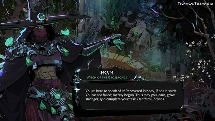 The goddess Hecate reassures the player in Hades 2