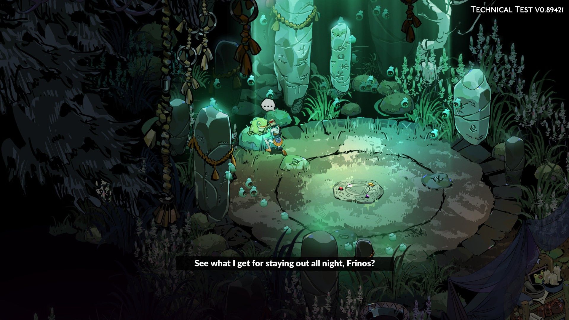 Melinoë pets her frog companion, Frinos, in Hades 2 - 5