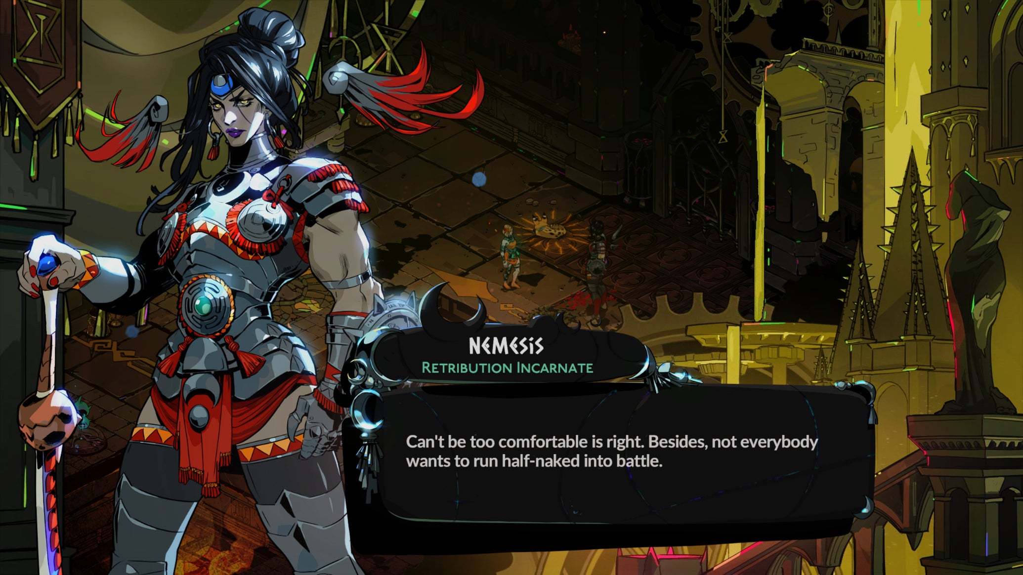 Nemesis talking in Hades 2. - 1