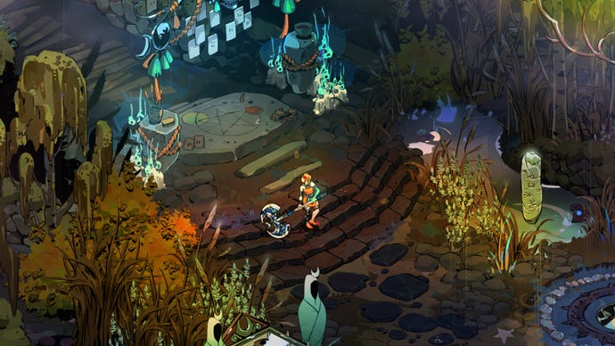 Screenshot of the Moonstone Axe in Hades 2.